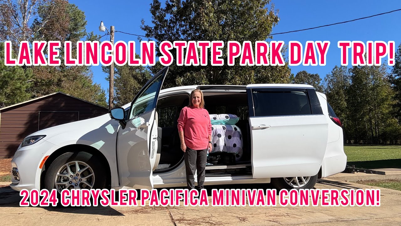 Lake Lincoln State Park Day Trip in My 2024 Chrysler Pacifica minivan conversion!