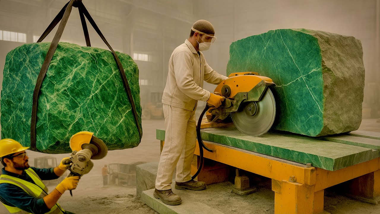 Unbelievable Marble Making Process in Pakistan | Huge Stone Cutting & Loading