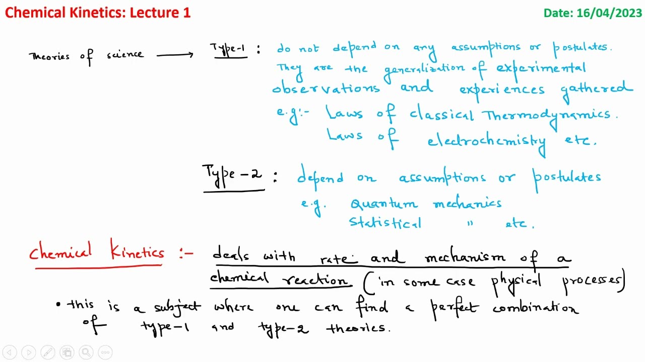 Chemical Kinetics: Lecture 1