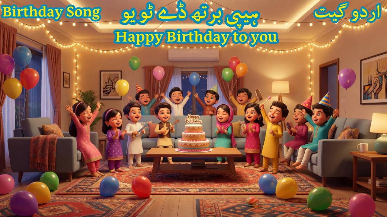 Happy Birthday Song for Kids 🎂 | 12 Months Birthday Song | ہیپی برتھ ڈے ٹو یو | Sunehre Din