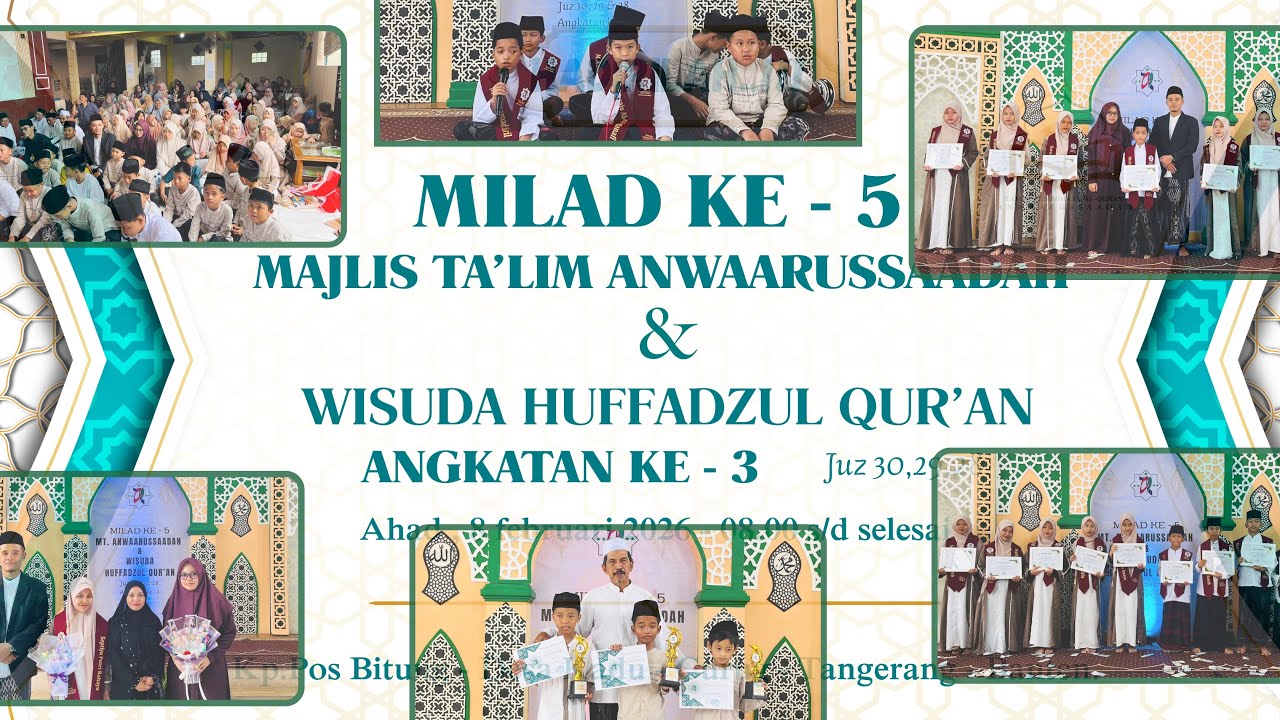 Milad ke 5 Mt.Anwaarussaadah, 8 feb 26.