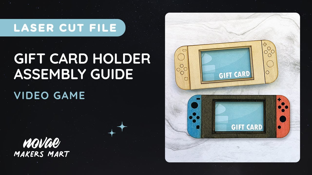 Video Game Gift Card Holder Laser SVG | DIY Laser Wood Gift Card Holder Cut File