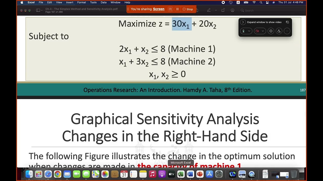 OR1 - Simplex Method and Sensitivity Analysis
