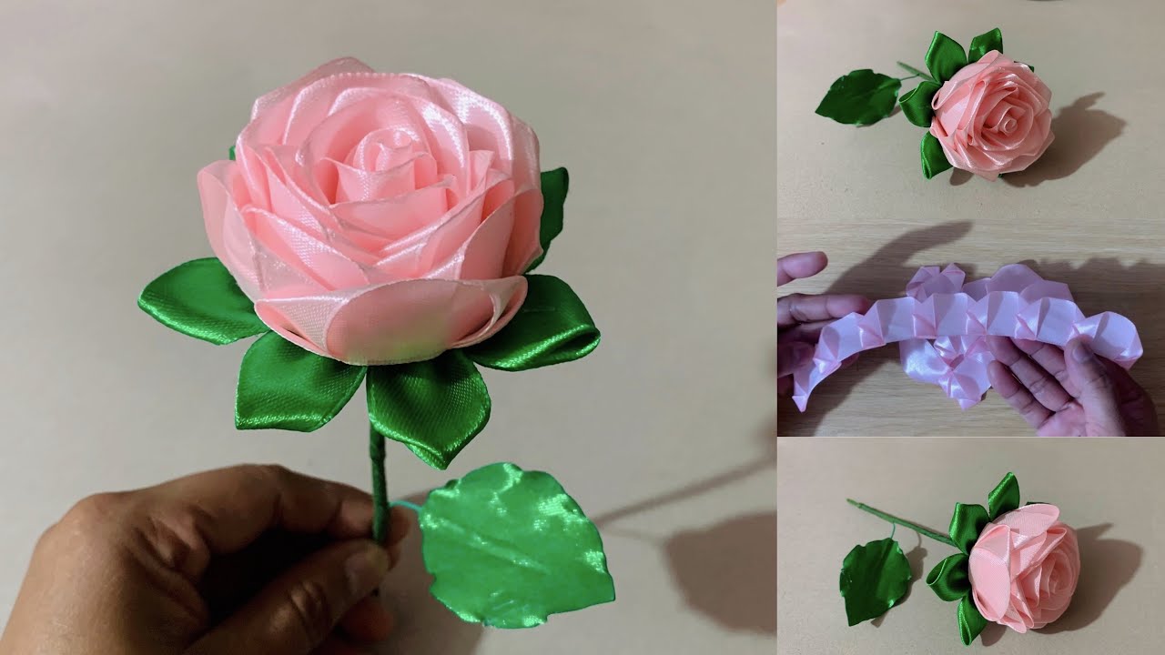 DIY:Ribbon Flowers / How to Make a Ribbon Rose / DIY ribbon Flowers