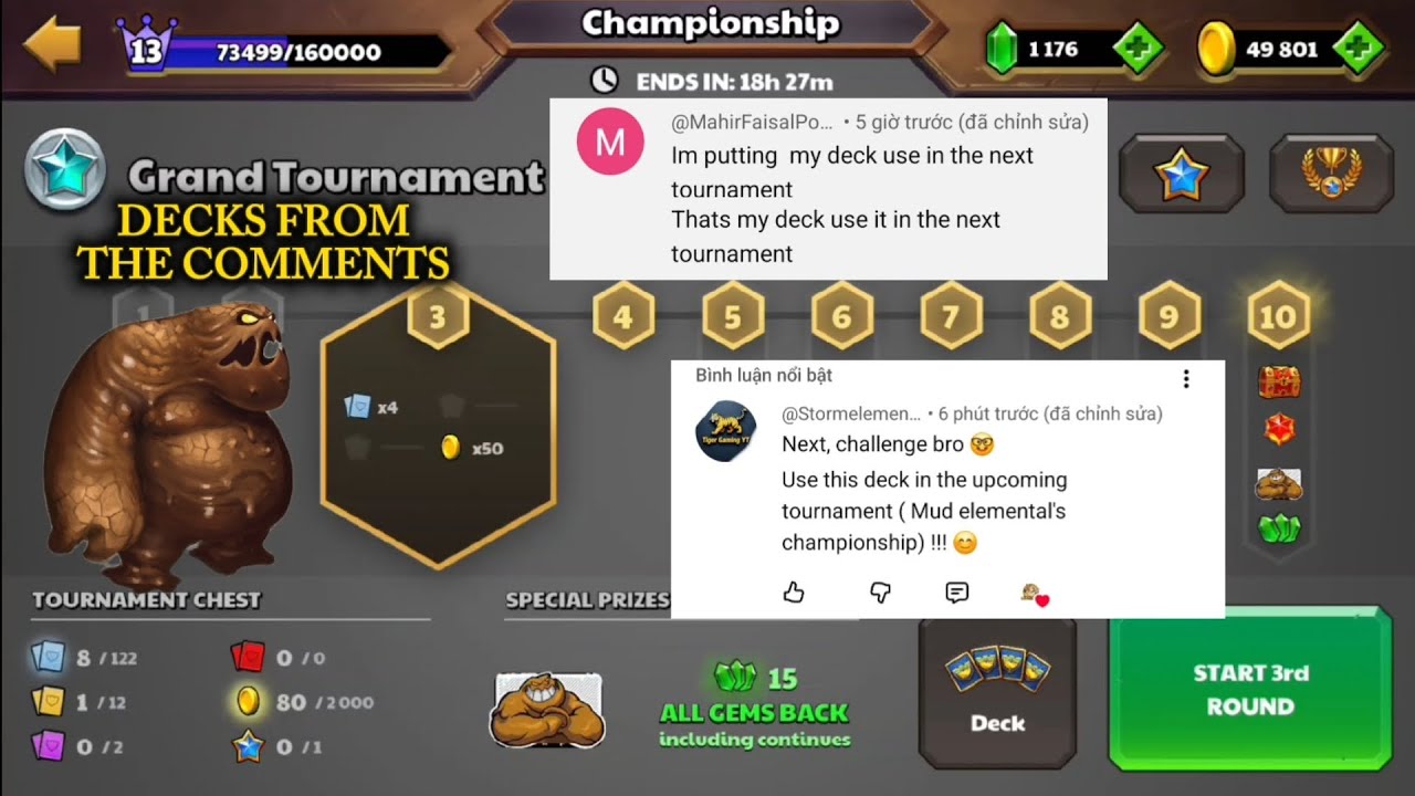 Using Decks from the COMMENTS in MUD TOURNAMENT | Castle Crush Tournament
