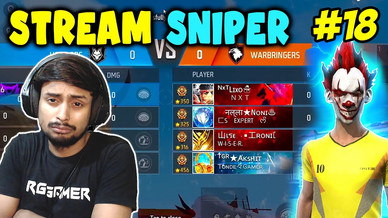 rg gamer vs stream sniper 👽🤣 part 18