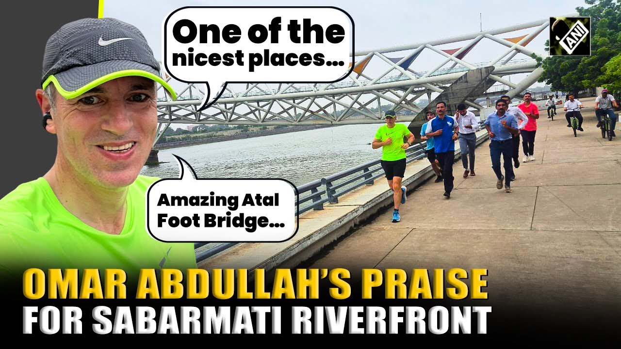 J&K CM Omar Abdullah impressed by Ahmedabad’s Sabarmati Riverfront, calls it ‘The best place to run’