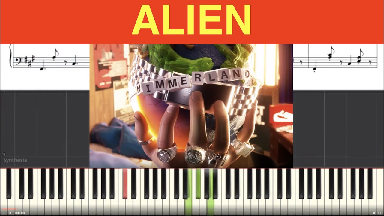 RIN Alien (Nimmerland) Piano Tutorial Instrumental Cover
