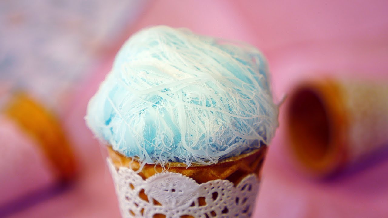 Homemade Dragon’s Beard Candy アイスに見立てた龍髭糖 ロンソートン Edible Blue Hair Ice Cream Cones