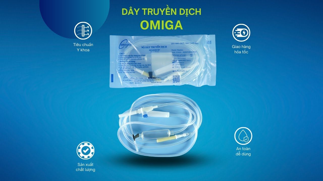 Đập hộp Bộ d&acirc;y truyền dịch OMIGA khử tr&ugrave;ng, c&oacute; m&agrave;ng lọc - 20 giọt/ml - RARMED - Chất lượng 4K ✔