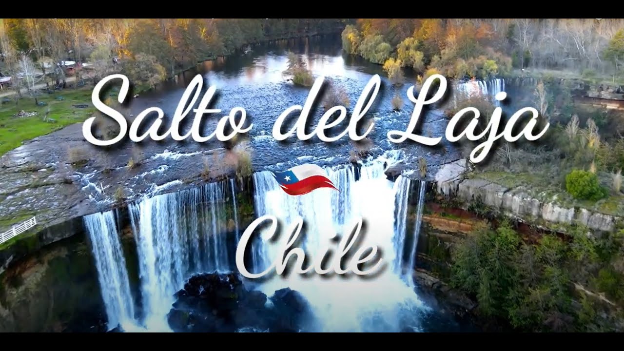 Salto del Laja, vista aérea de las cascadas y el río, mayo 2022 4k
