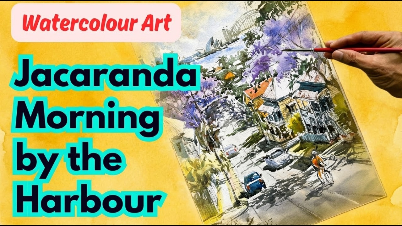 Urban Landscape Watercolour Demo | Sydney Harbour in the Distance