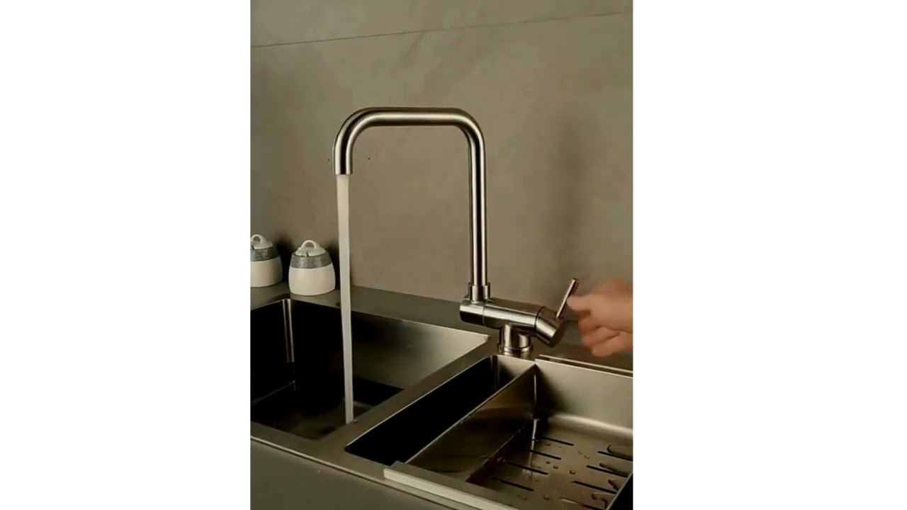Robinet Cuisine Bec Rabattable Argent&eacute;