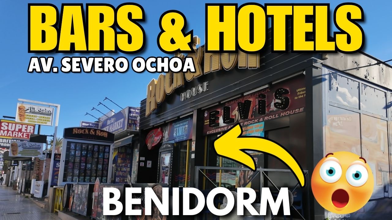 Benidorm - Popular Bars & Famous Hotels! 😲🍺┃Walking Tour Av. Severo Ochoa