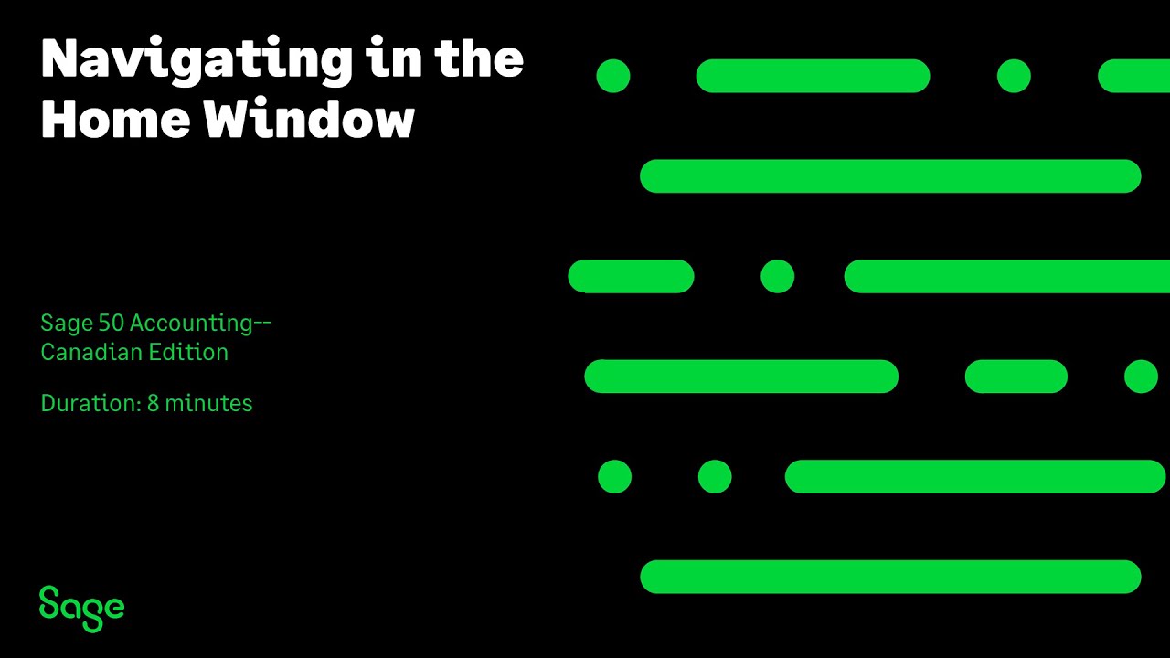 Sage 50 Accounting--Canadian Edition - Navigating in the Home Window