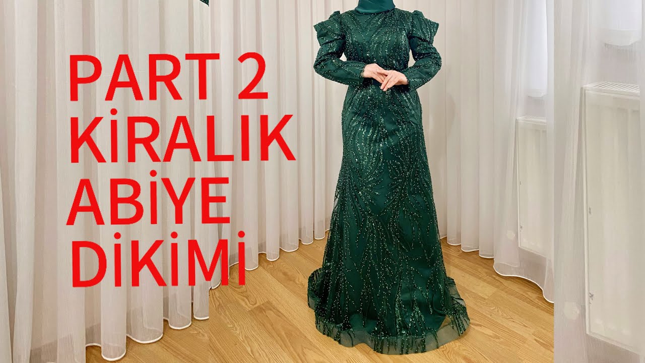 EN PRATİK KİRALIK ABİYE ELBİSE DİKİMİ ❤️( PART 2 )  #sewing #taşlıabiye