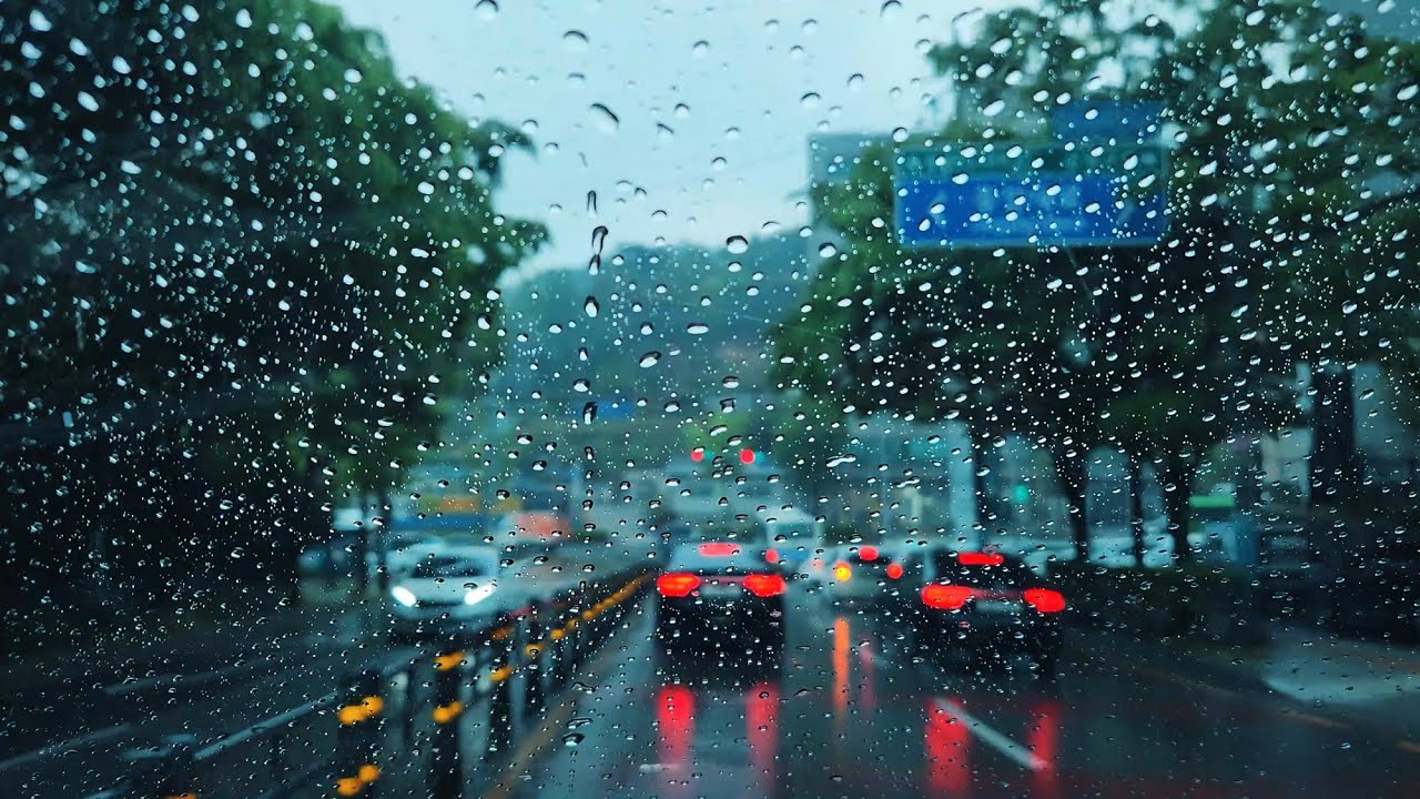 [4K Rainy Driving]Комфортное вождение по шоссе в сильный дождь. Звуки для глубокого сна и релаксации