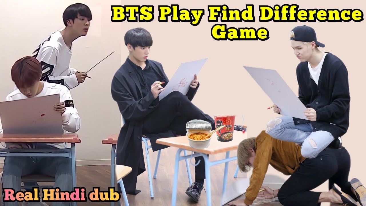 BTS Play Find The Difference Game // Part-2 // Real Hindi Dub // Run Ep.33