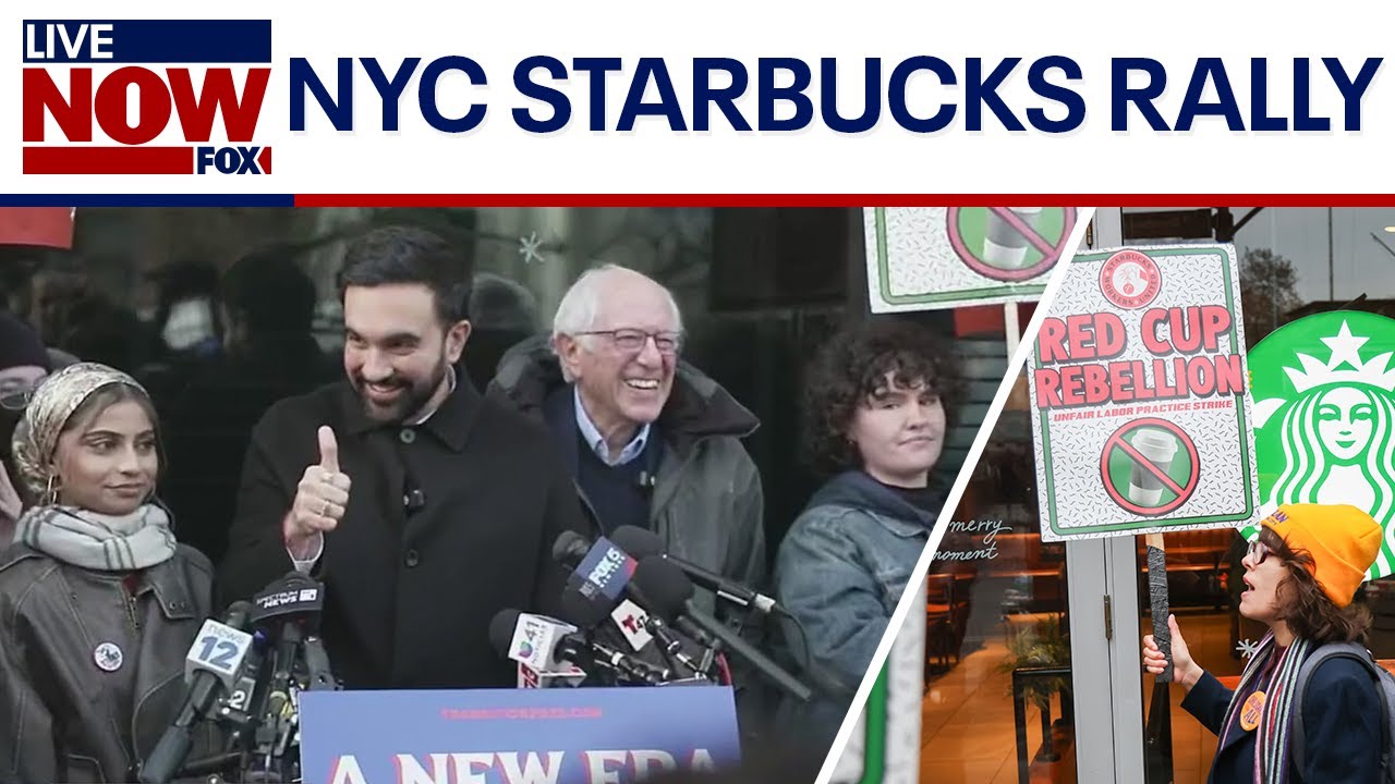 Mamdani and Sanders join Starbucks rally after $35M settlement
