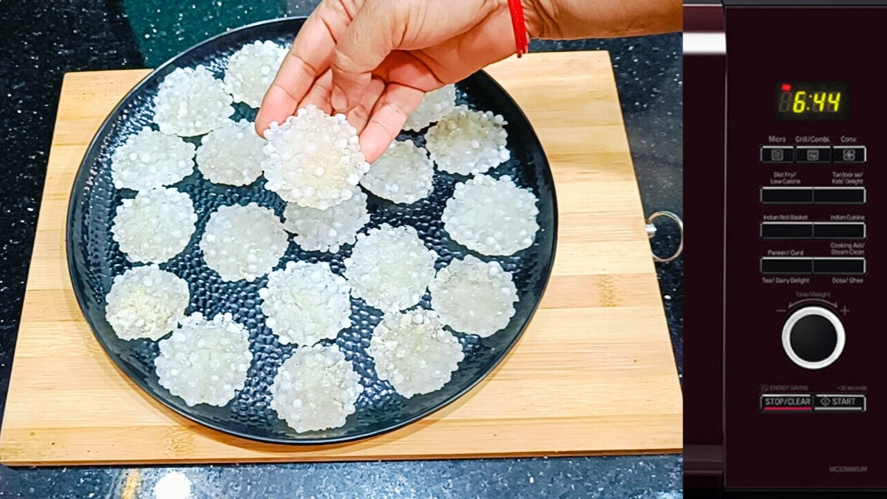 How To Make Sabudana Papad  | Only 2 Mins Making Time | Time Saving Microwave Sabudana Papad |