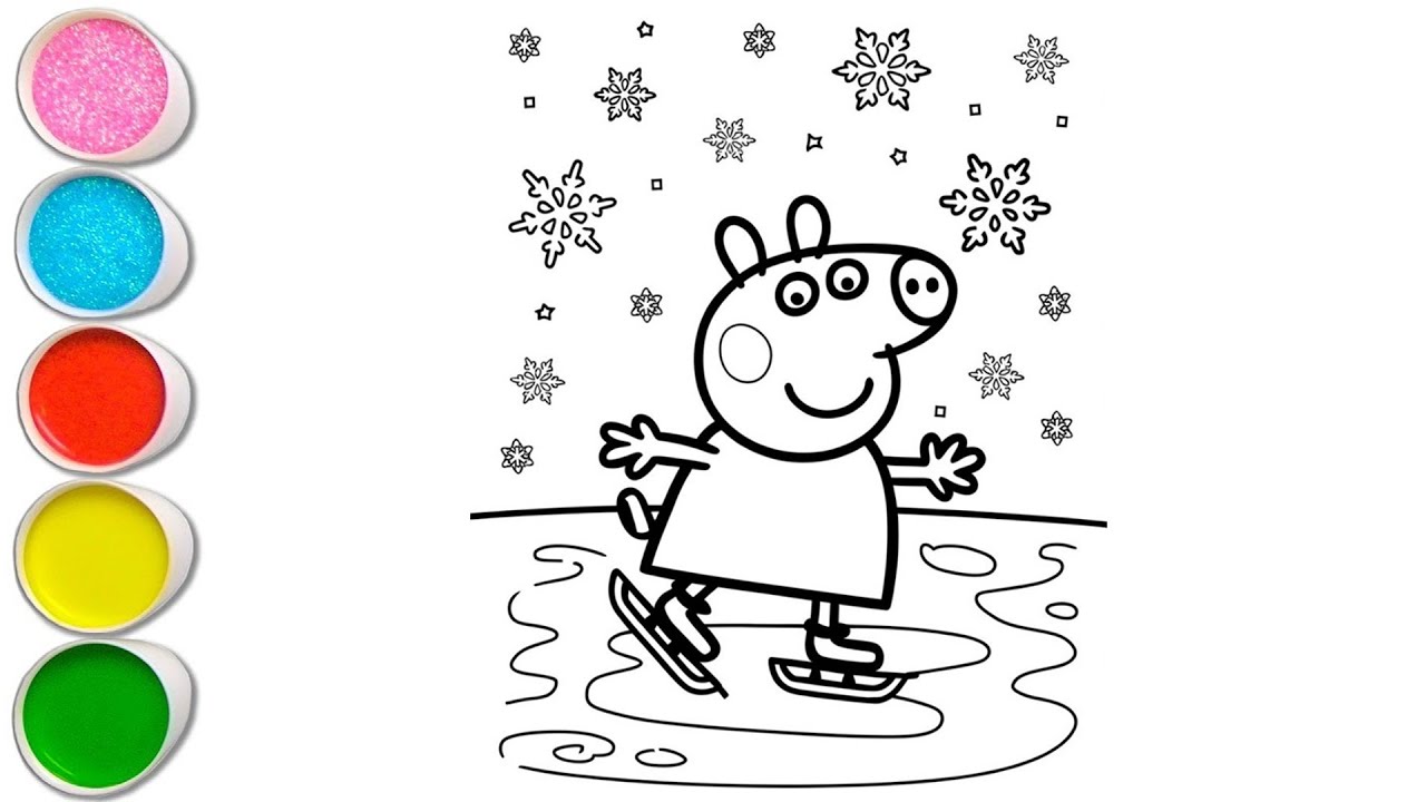 Cute Peppa pig Drawing for kids, Painting & Coloring for kids, Toddlers | Let's Draw Together