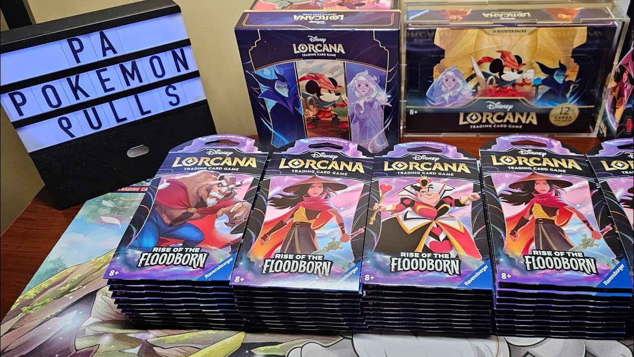 Opening 50 Packs of Disney Lorcana Rise of the Floodborn! Enchanted! #disney #lorcana #pokemon