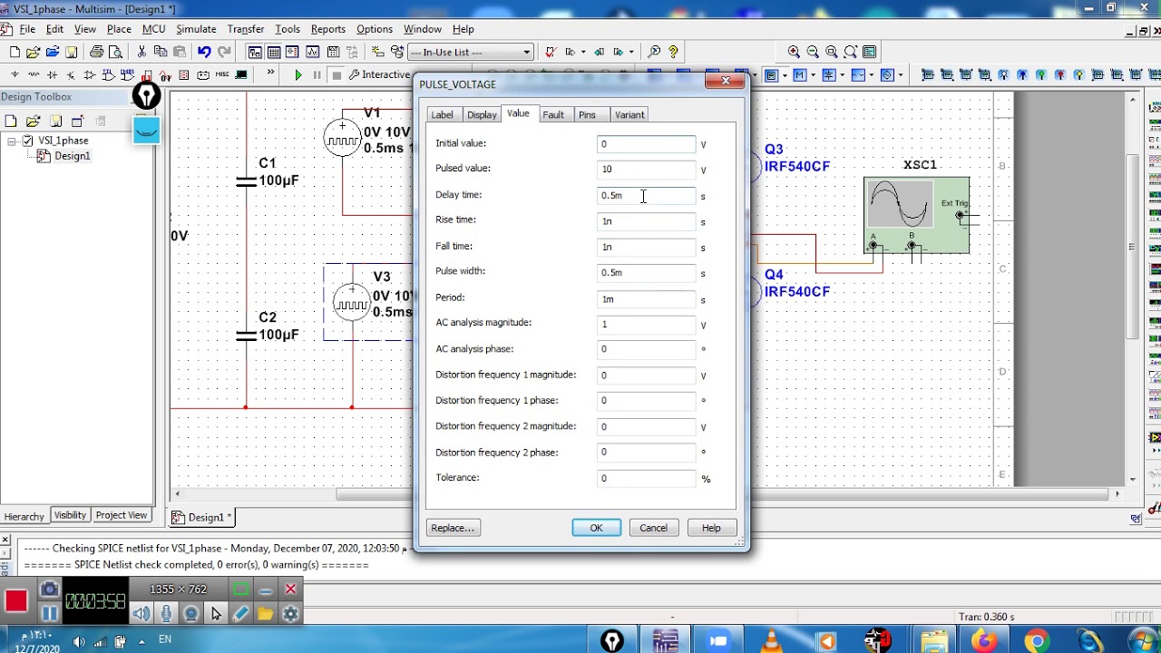 Single phase Inverter Simulation by MULTISIM