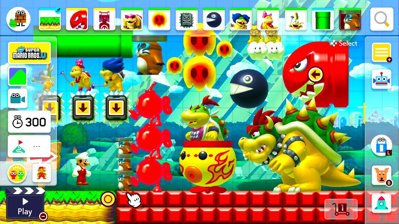 Hard Level! Super Mario Maker 2 - All Bosses Course Maker Experiment!