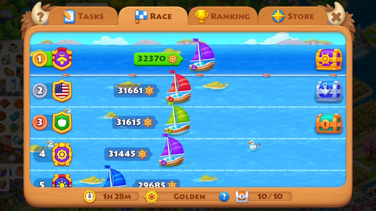 Township. Final Regatta thoughts, collecting Cards before reset.