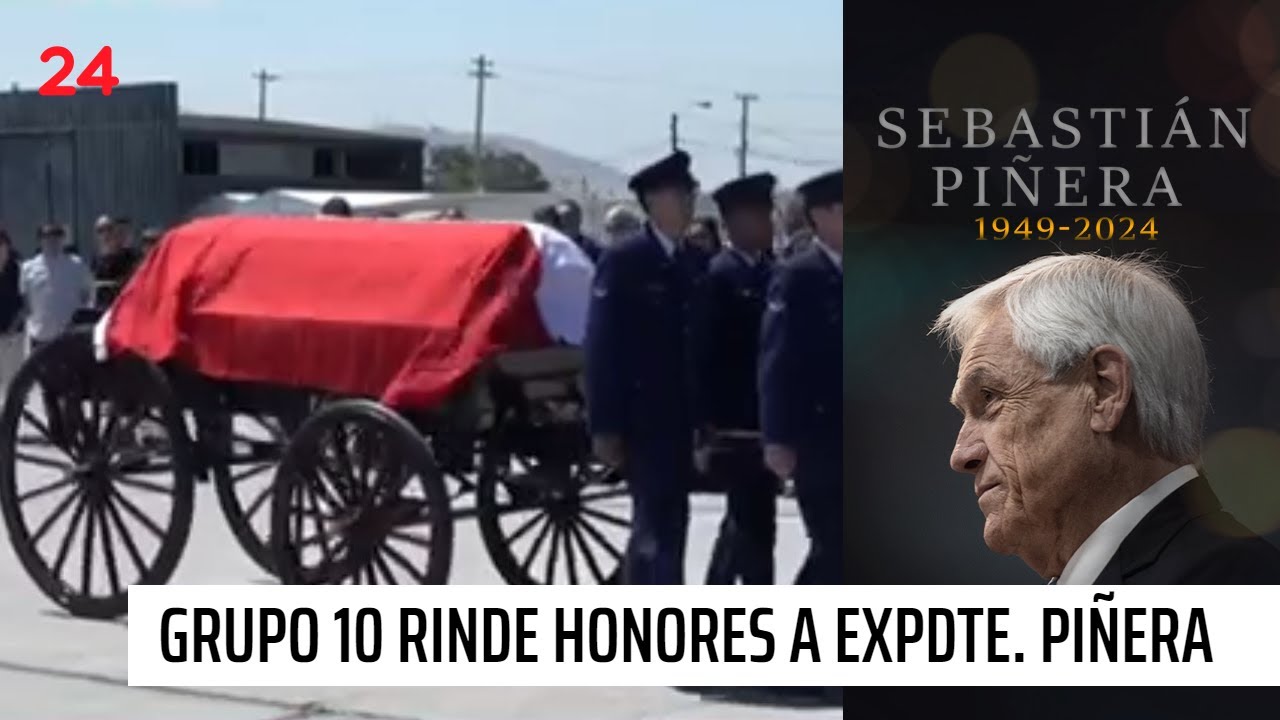Rinden honores en Grupo 10 de la FaCh ante la llegada del expresidente Piñera | 24 Horas TVN Chile