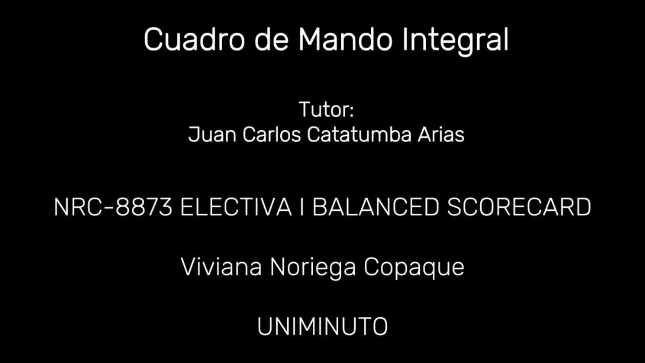 Electiva 1 Balance Cuadro de Mando Integral