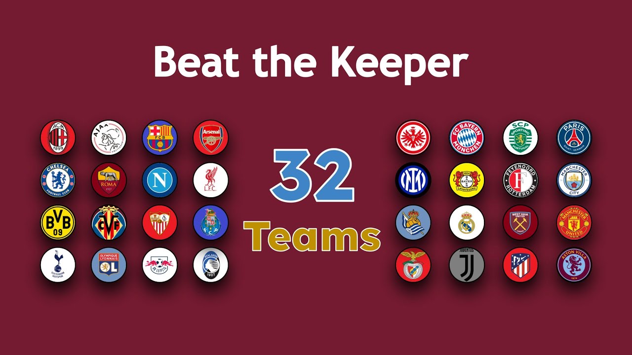 Beat the Keeper Marble Race UEFA Top 32 Football Teams | Champions League