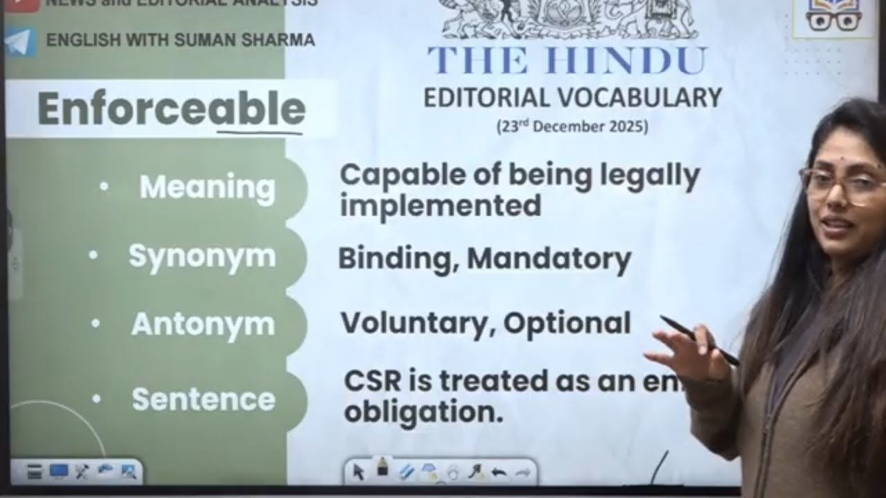 Editorial Analysis | 23rd December, 2025 | Vocab, Grammar, Reading, Skimming | Suman Sharma