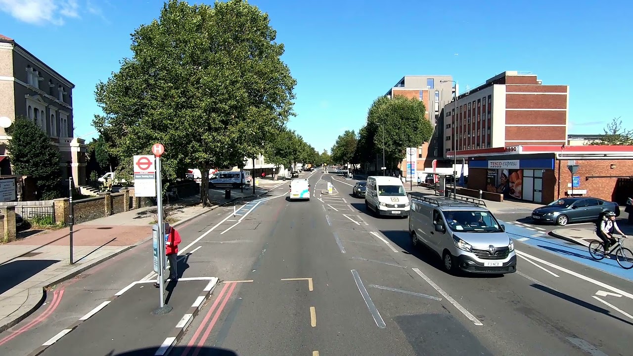 London BUS Ride 🇬🇧 Route 155 - TOOTING to ELEPHANT & CASTLE via Balham, Stockwell, Kennington 🚌
