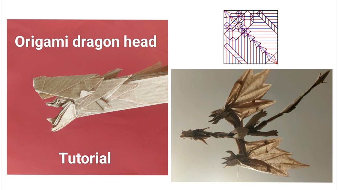 Origami dragon head Tutorial 🐲