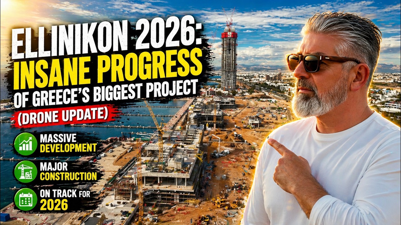 Эллиникон 2026: Невероятный прогресс крупнейшего проекта Греции (обновление с помощью дронов)
