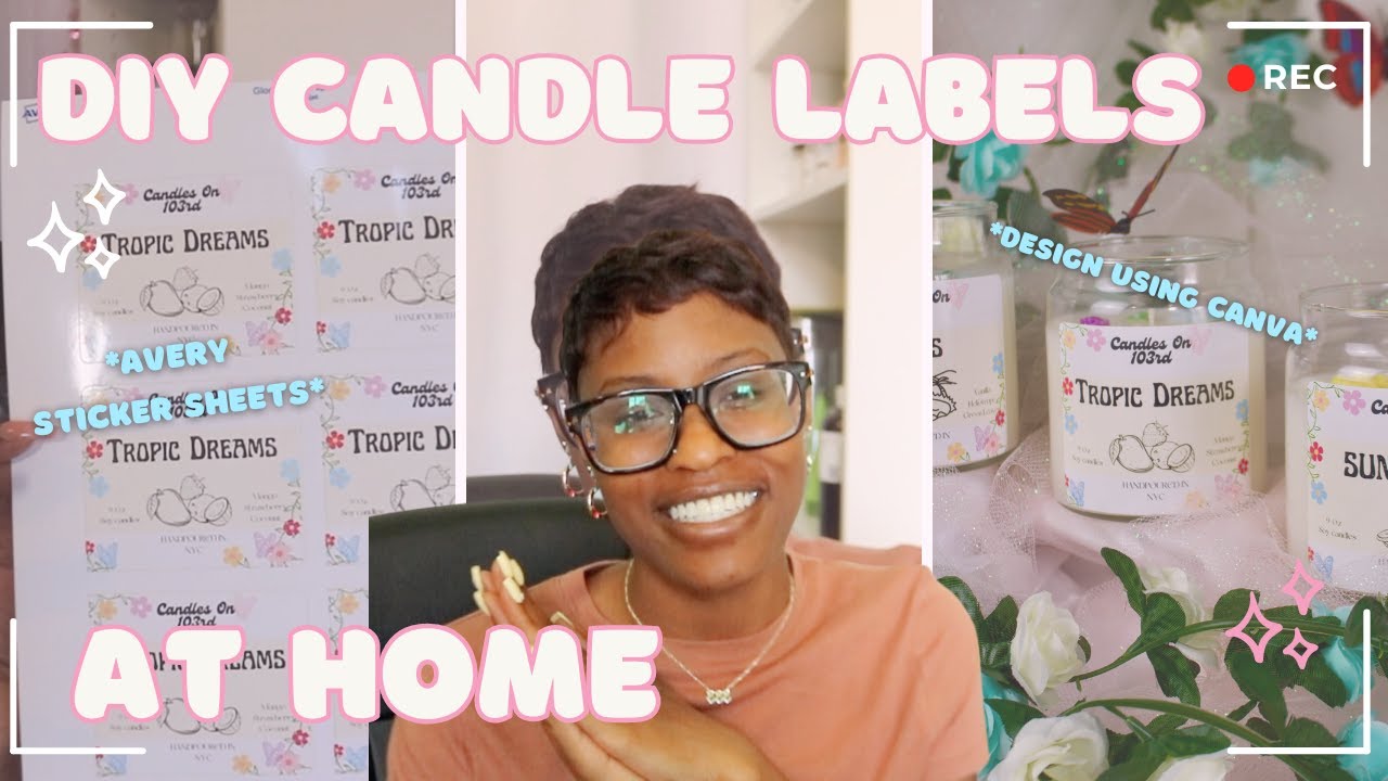 How-to print labels at home using Canva and Avery labels! CANDLE BUSINESS IN NYC☁️#canvadesign