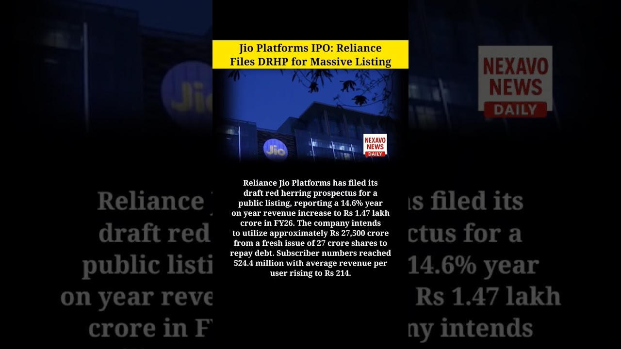 Jio Platforms IPO: Reliance Files DRHP for Massive Listing #jioipo #jio #ipo #reliance #stocks