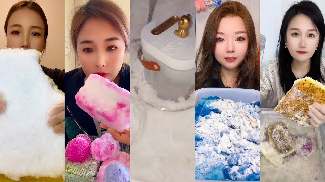 ASMR WHITE ICE EATING / FREEZER FROST EATING & SCRAPING
