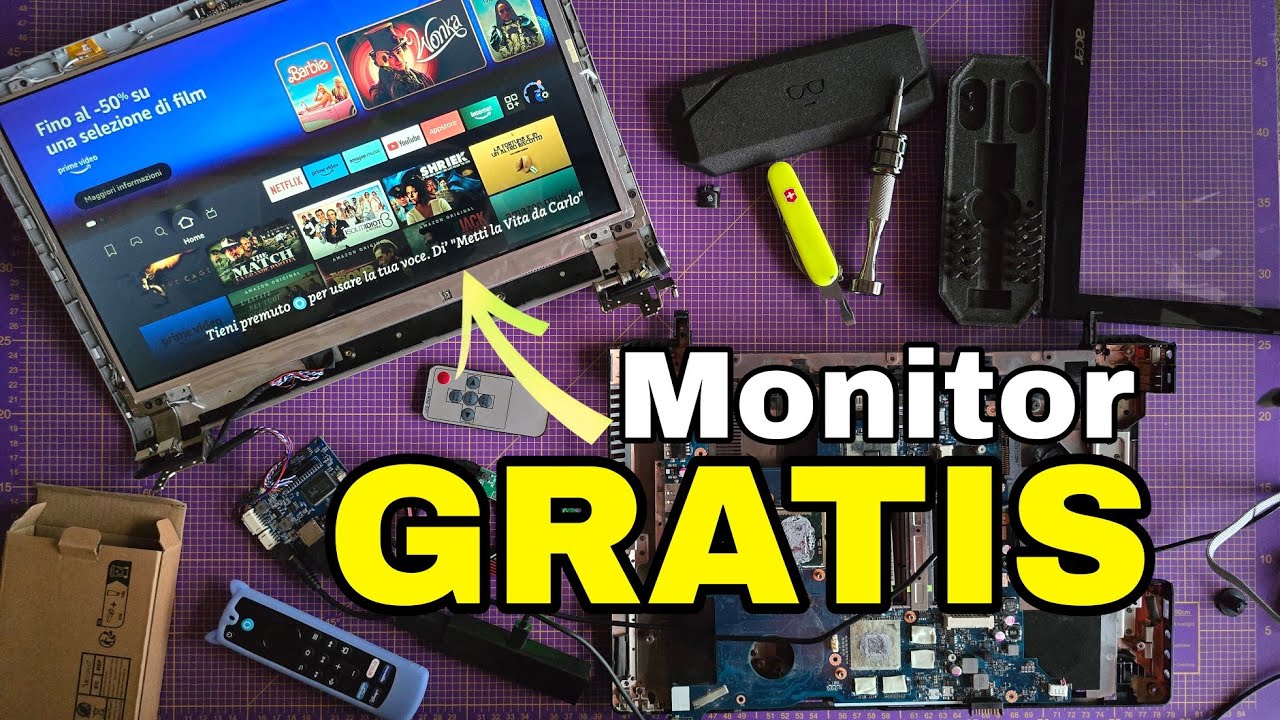 DIY: come avere un MONITOR PORTATILE low cost da un vecchio LAPTOP ROTTO ♻️