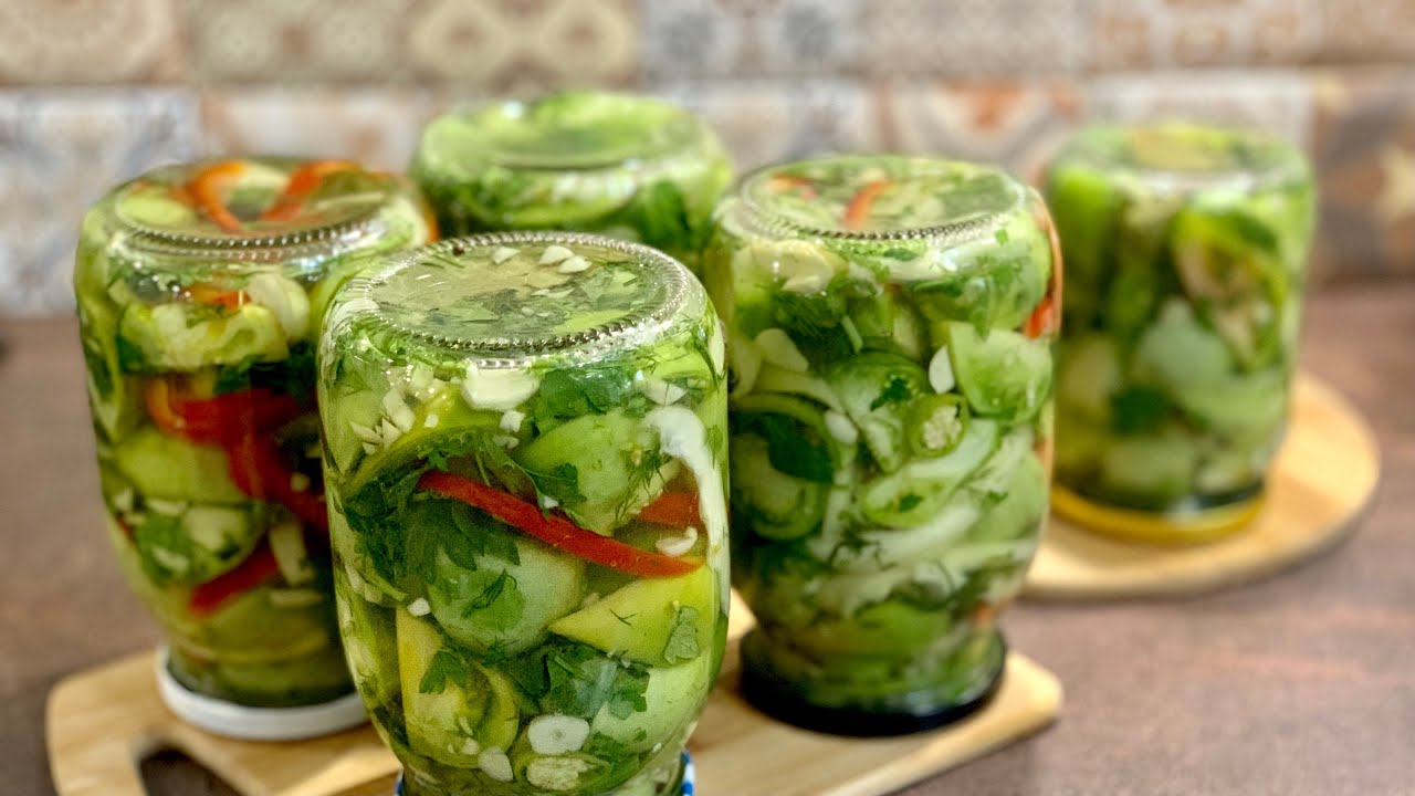 Туршия от зелени (неузрели) домати - лесна и невероятна на вкус/ Маринованные зеленые помидоры