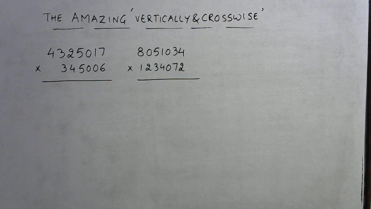 Magic of 'Vertically & Crosswise'