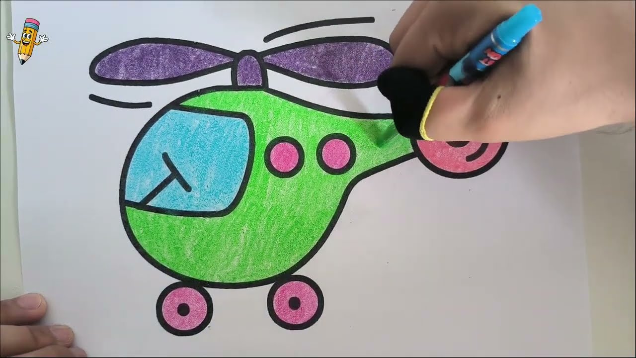 Tô Màu Máy Bay Trực Thăng | How to Color A Helicopter | Bé Tô Màu #131
