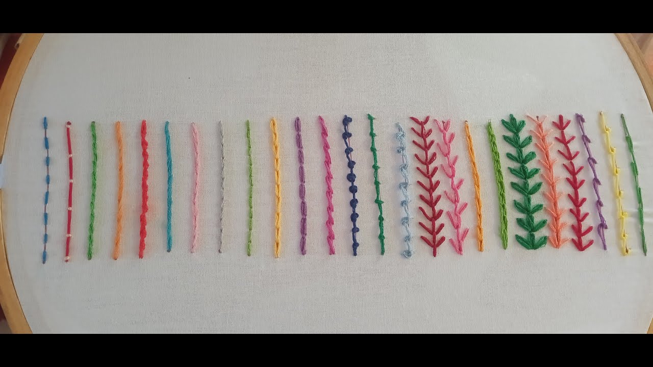 25 Basic Line Stitches Hand Embroidery