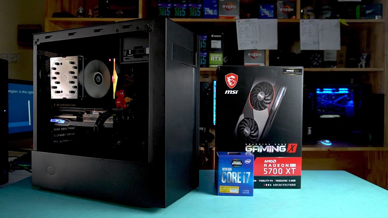PC Build Intel i7 10700 Asus ROG B460 MSI RX5700 XT Gaming X Cooler Master NR600