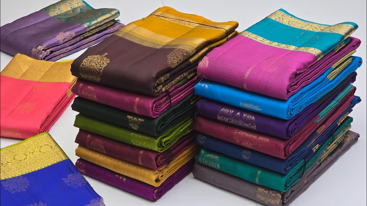 Kanchi Border Pure Silk Sarees || Best Silk Sarees Shop in Coimbatore || Handloom || Wholesale Price