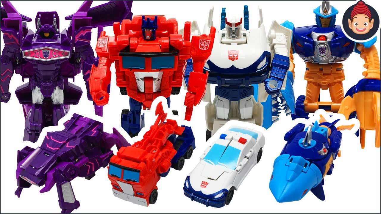 Transformers Toys - Cyberverse Power of the Spark 1 Step Optimus Prime Prowl Shockwave Skybyte