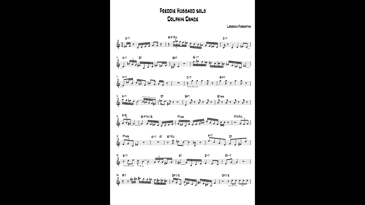Freddie Hubbard - Dolphin Dance (solo trumpet transcription)