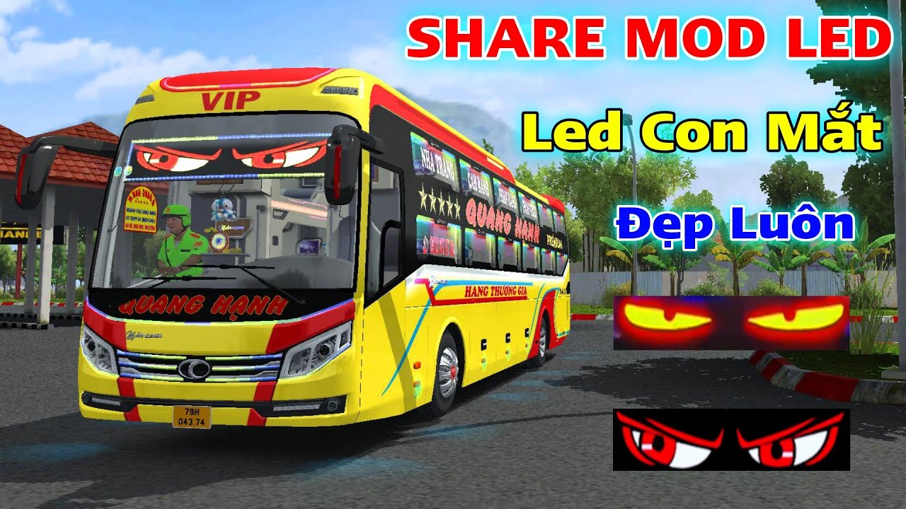 Hướng Dẫn Mod Led Con Mắt Lé 3 Màu Cực Đẹp gamer Bus Simulator Indonesia