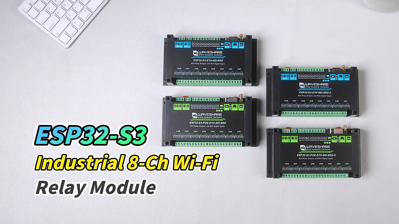 ESP32-S3 WiFi Relay With RS485 & CAN & PoE#waveshare #esp32 #esp32project #homeassistant
